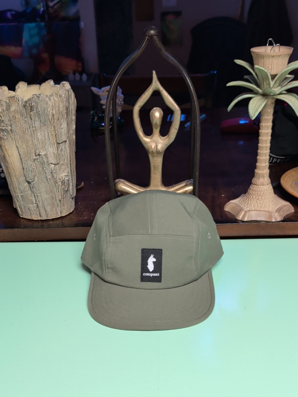 cotopaxi Olive Green 5-Panel Cap with Front Logo Patch